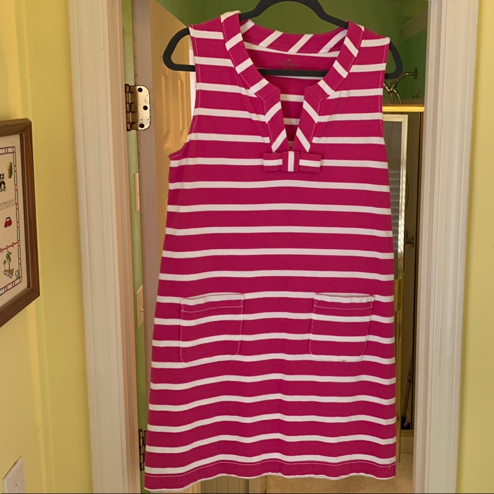 Kate Spade Pink and White Tie Front Sundress